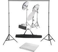 vidaXL Kit de studio photo avec ensemble d'éclairage et toile de fond