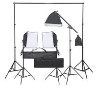 vidaXL Kit de Studio Photo avec Ensemble d'Éclairage Lumière de Photographie Système de Fond Kit de Support de Fond 3094676