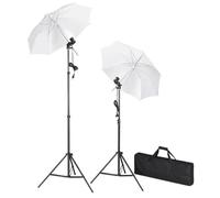 vidaXL Kit de Studio Photo avec Lampes Pieds et Parapluies Lumière Vidéo