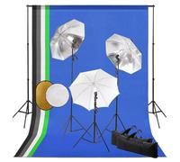 Fotostudioset met lampen, paraplu's, achtergrond en reflector3067101