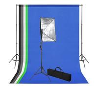 vidaXL Kit de Studio Photo avec Toile de Fond et Boîte à Lumière Photo Lumière de Photographie Portrait Photographie de 3051358