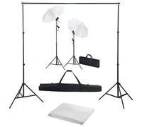 vidaXL Kit de studio photo avec toile de fond lampes et parapluies