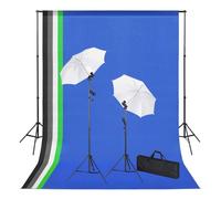 vidaXL Kit de Studio Photo avec Toiles de Fond Lampes et Parapluies Photo Lumière de Photographie Portrait Photographie de 3051357