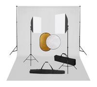 vidaXL Kit de studio photo bo?tes ¿¿ lumi¿¿re toile de fond r¿¿flecteur