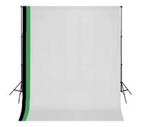 vidaXL Kit de studio photo et 3 toiles de fond réglables Coton 3x3 m