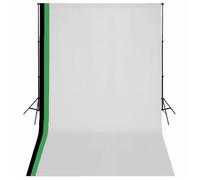 Kit de Studio Photo 3 Toiles de Fond Coton Cadre Réglable 3x3 m Support vidaXL