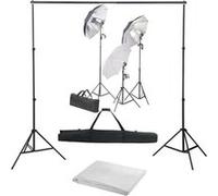 Kit de Studio Photo Ensemble d'Eclairage et Toile de Fond Photographie vidaXL