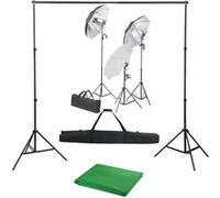 Kit de Studio Photo Ensemble d'Eclairage et Toile de Fond Photographie vidaXL