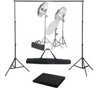 vidaXL Kit de Studio Photo et Ensemble d'Eclairage et Toile de Fond Photographie Publicitaire Portraits Kit d'Eclairage Support de Trépied 3055124 Noir G