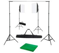 vidaXL Kit de Studio Photo et Toile de Fond et Boîtes à Lumière Kit d'Eclairage Photographie de Portraits Produits 3055057