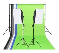 vidaXL Kit d'éclairage studio avec toiles de fond et boîtes à lumière