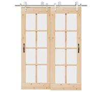 vidaXL Kit fixation porte coulissante 183 cm Acier inoxydable Argenté