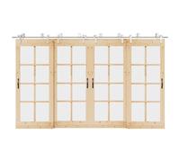 vidaXL Kit fixation porte coulissante 183 cm Acier inoxydable Argenté