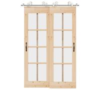 vidaXL Kit fixation porte coulissante 183 cm Acier inoxydable Argenté