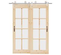 vidaXL Kit fixation porte coulissante 183 cm Acier inoxydable Argenté