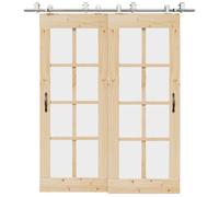 vidaXL Kit fixation porte coulissante 200 cm Acier inoxydable Argenté