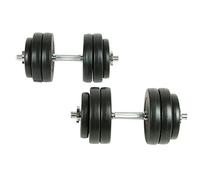 vidaXL Haltères 2x 90235 – Barres et disques à revêtement plastique Gymnase Sport