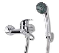 Robinet de douche fixe VIDAXL - Chrome - 2 trous - Mural - Hauteur sous bec 100mm