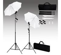 vidaXL Kit studio photo avec fond, luminaires et parapluies