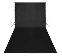vidaXL Kit studio photo avec fond noir 600×300 & lampes