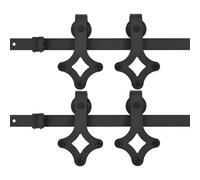 vidaXL Kits de fixation pour porte coulissante 2 pcs 183 cm Acier Noir