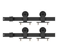 vidaXL Kits de fixation pour porte coulissante 2 pcs 200 cm Acier Noir