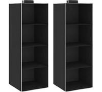 vidaXL Kledingorganisers hangend 2 st met 4 schappen stof 288323 Noir G