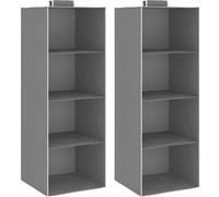 vidaXL Kledingorganisers hangend 2 st met 4 schappen stof 288324 Gris G