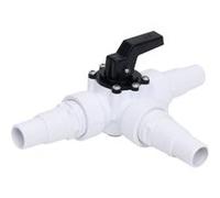 vidaXL Vanne à boule 3 voies de piscine 313995 1 1/2" Blanc et noir