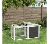 vidaXL Konijnenhok 100,5x54x55 cm massief grenenhout grijs172290 G