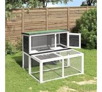 vidaXL Konijnenhok 102x90x84,5 cm massief grenenhout grijs172284 G