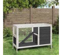 vidaXL Konijnenhok 103x44x69,5 cm massief grenenhout grijs172297 G