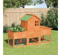 Clapier Cage Maison de Lapin Animaux de Compagnie Bois de Pin Massif vidaXL