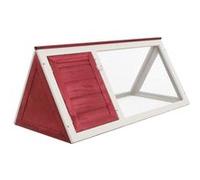 vidaXL Clapier 170854 Bois de sapin traité, grille de fer, rouge, résistant aux intempéries
