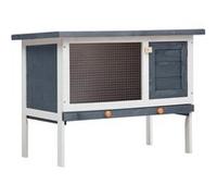 Bois Clapier d'Extérieur 1 Niveau Rouge Enclos Cage à Lapin Animaux vidaXL