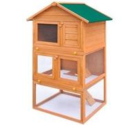 vidaXL Clapier d'extérieur Enclos pour petits animaux 3 niveaux Bois