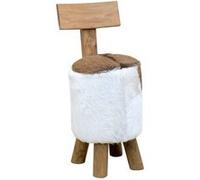 Bois de Teck Massif Tabouret Blanc Salle à Manger Salon Chambre Maison vidaXL