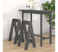 vidaXL 2x Chaises de Bar Tabourets de Cuisine Sièges de Bistro Meubles de Salon Comptoir Intérieur Gris 40x40x75 cm Bois 823671