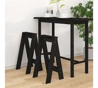 vidaXL 2x Chaises de Bar Tabourets de Cuisine Sièges de Bistro Meubles de Salon Comptoir Intérieur Noir 40x40x75 cm Bois 823673