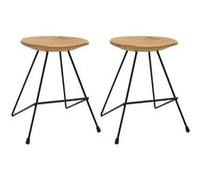 Tabourets 2 pcs Bois de teck massif