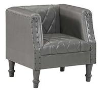 Fauteuil de Salon Meuble de Salle de Séjour Fauteuil de Chambre à Coucher Bureau Maison Intérieur Gris Cuir Véritable de Chèvre