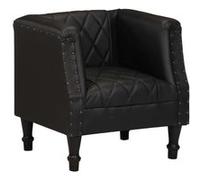Fauteuil Noir Cuir Véritable de Chèvre Salon Salle de Séjour Maison vidaXL