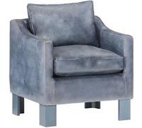 vidaXL Kuipstoel echt leer gris Gris G