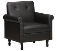 vidaXL Kuipstoel echt leer zwart320779 Noir G