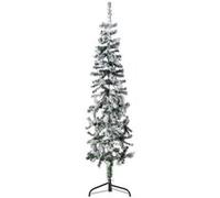 vidaXL Demi sapin de Noël artificiel 344605 mince avec neige floquée 150 cm