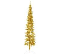 vidaXL Kunstkerstboom half met standaard smal 180 cm goudkleurig344591 Or G