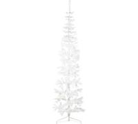 vidaXL Kunstkerstboom half met standaard smal 210 cm wit344567 Blanc G