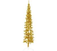 Kunstkerstboom half met standaard smal 240 cm goudkleurig344593