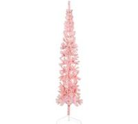 Kunstkerstboom half met standaard smal 240 cm roze344573