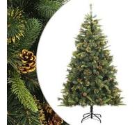 vidaXL Kunstkerstboom met scharnieren en dennenappels 240 cm357704 Vert G